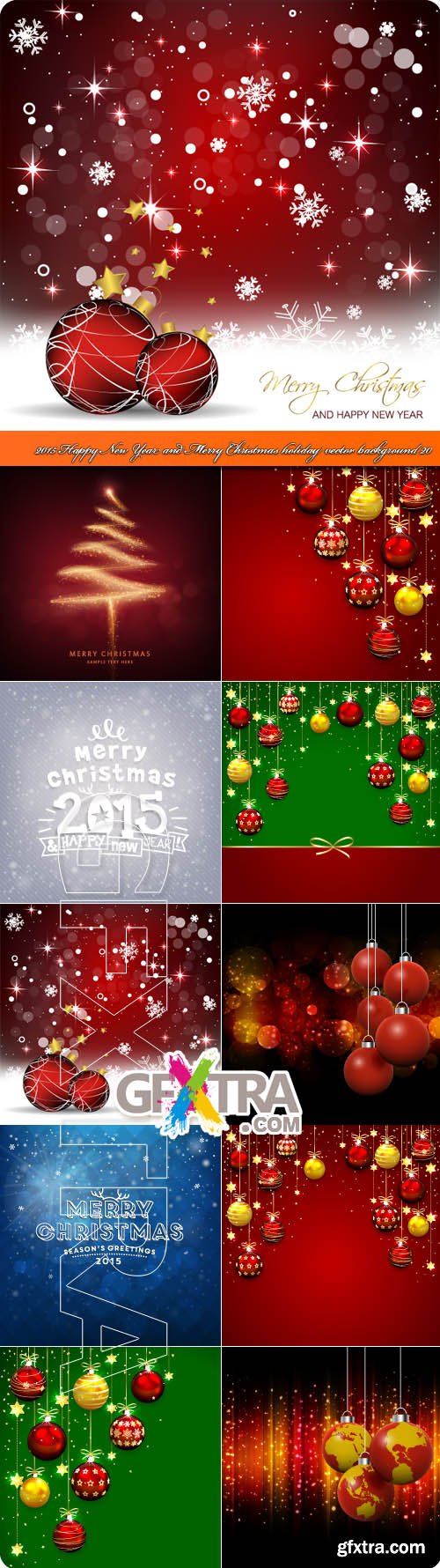 2015 Happy New Year and Merry Christmas holiday vector background 20