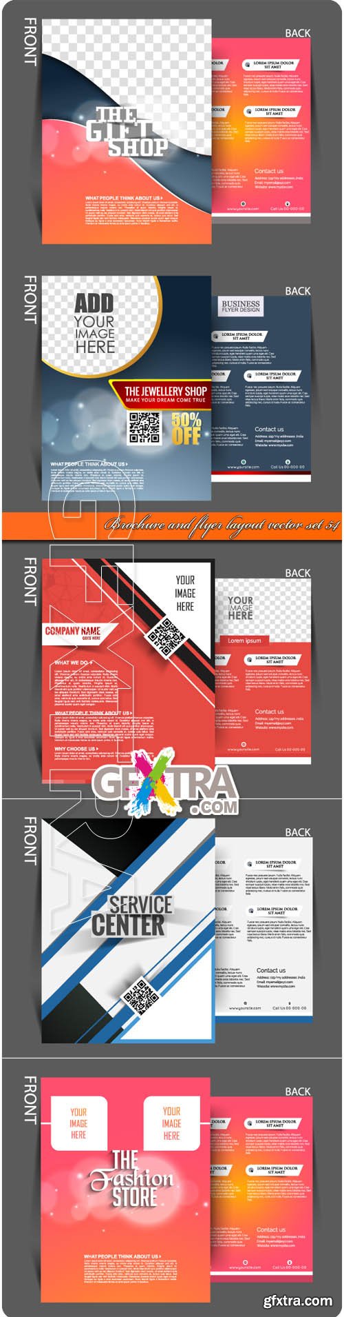 Brochure and flyer layout vector set 54