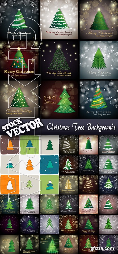 Stock Vector - Christmas Tree Backgrounds