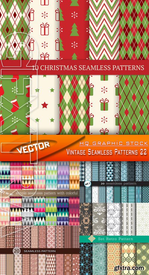 Stock Vector - Vintage Seamless Patterns 22