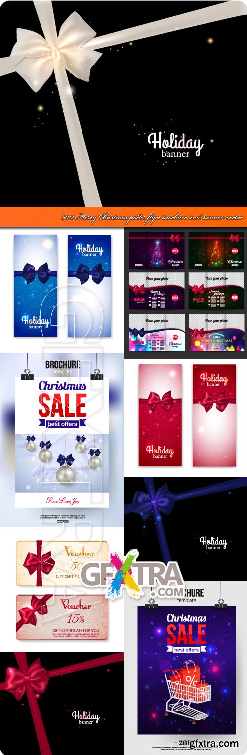 2015 Merry Christmas poster flyer brochure and banner vector