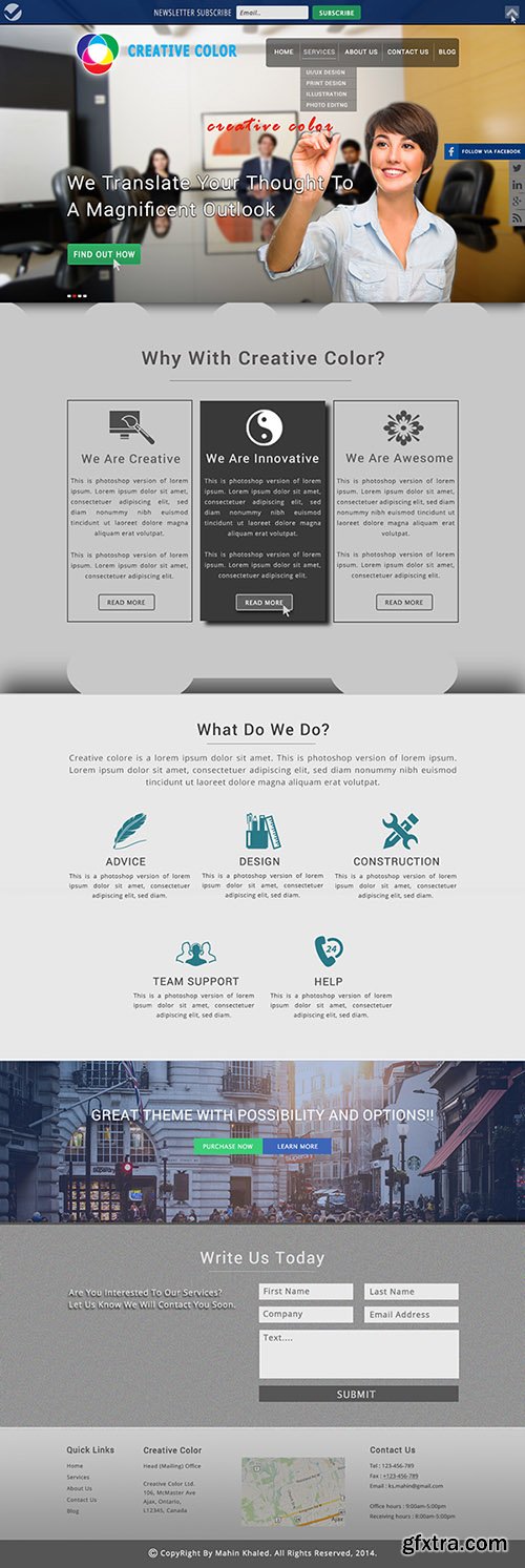 PSD Web Template - Creative Color