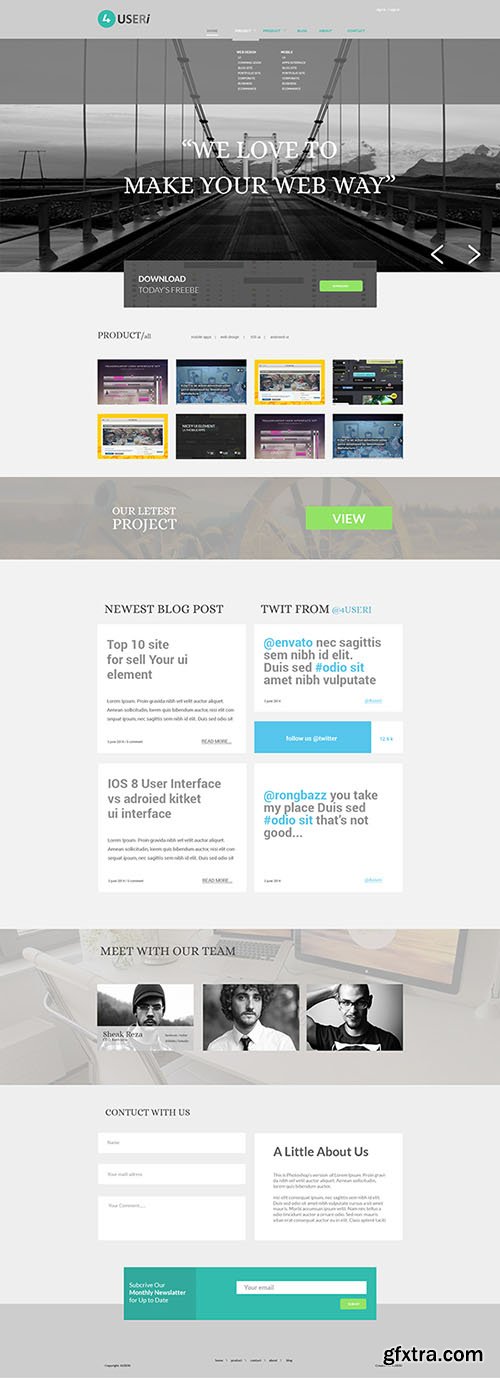 PSD Web Template - 4useri - Creative WebSite Theme