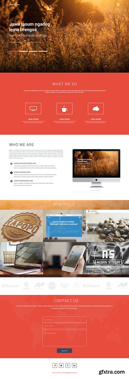 PSD Web Template - Jawaipsum - Landing Page