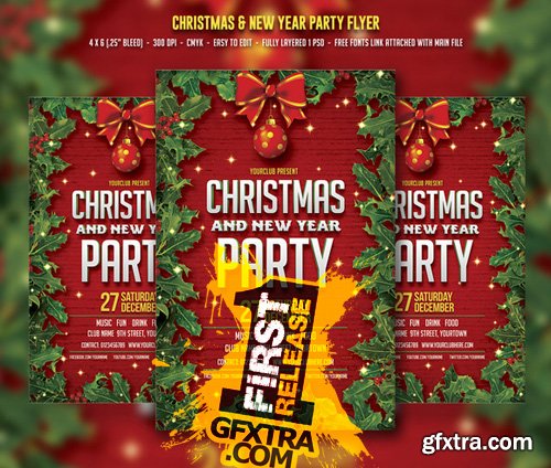 Christmas and New Year Party Flyer