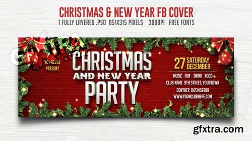 Christmas and New Year Party FB Cover