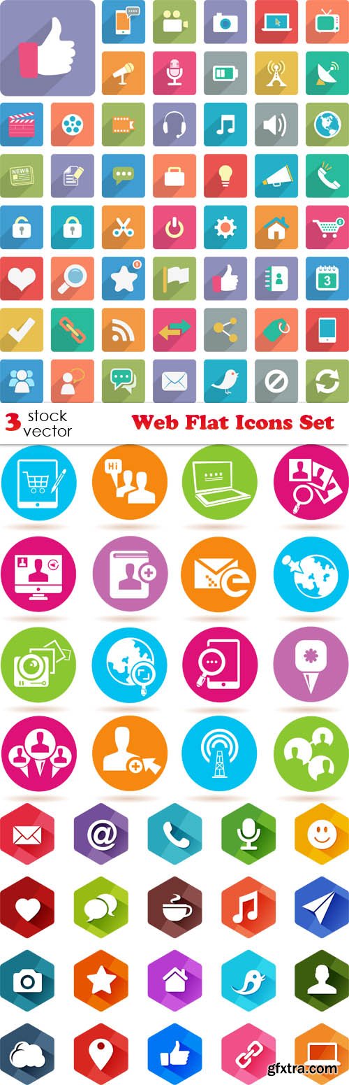 Vectors - Web Flat Icons Set