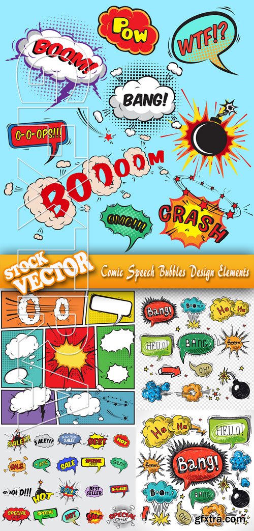 Stock Vector - Comic Speech Bubbles Design Elements