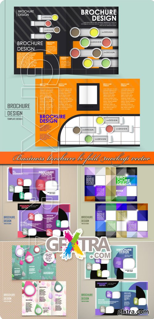 Business brochure bi-fold mockup vector