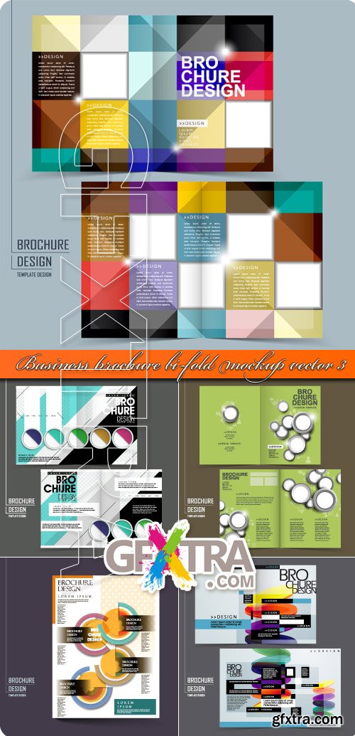 Business brochure bi-fold mockup vector 3