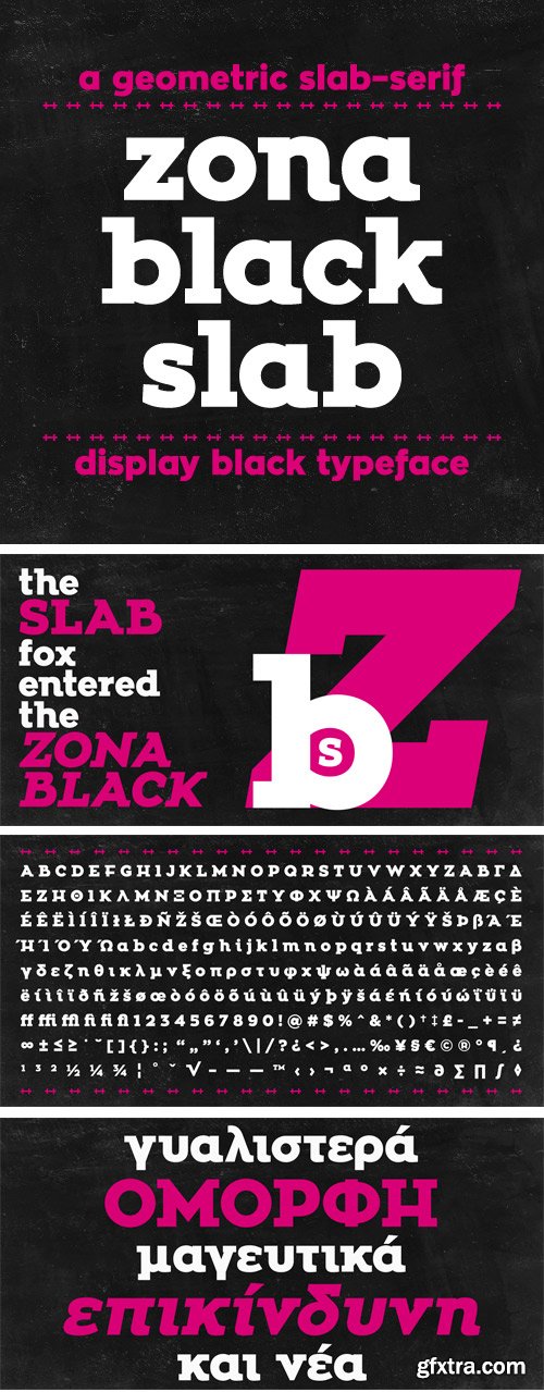 Zona Black Slab Font Family - 2 Fonts $10