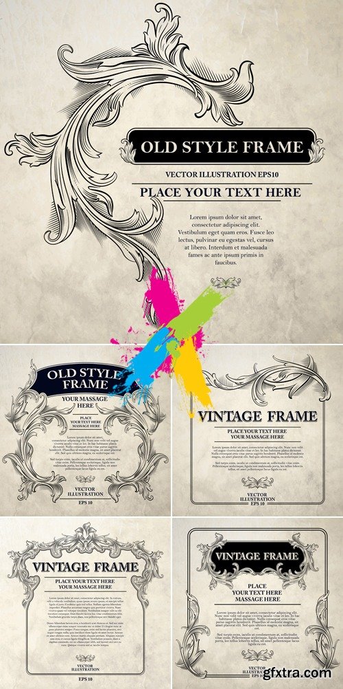 Old Style Ornate Frames Vector