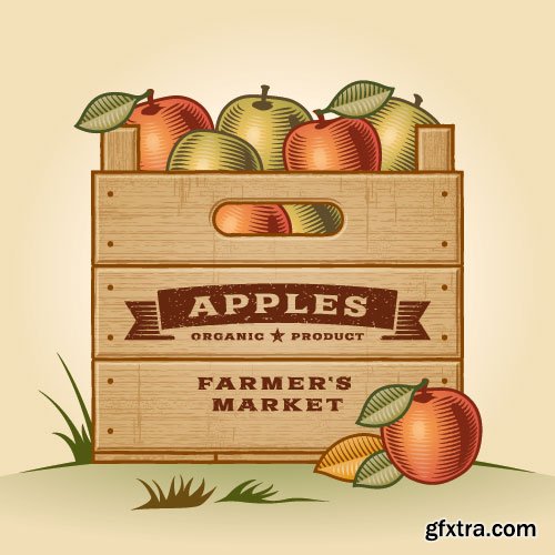 Vintage Natural Food Labels 25xEPS