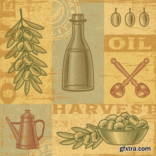 Vintage Natural Food Labels 25xEPS