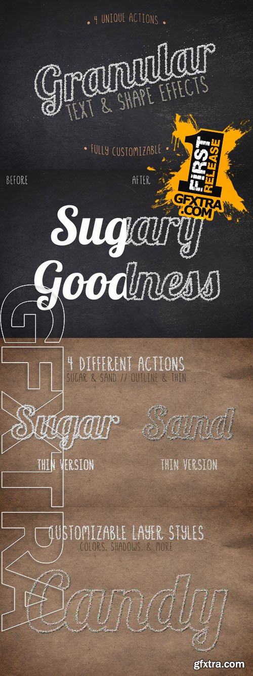 Granular Text &amp; Shape Effects Vol 1 - Creativemarket 125473