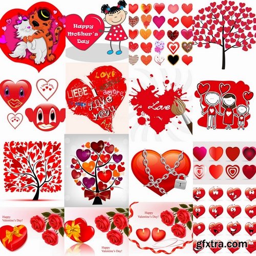 Collection of images of the heart vector image 25 Eps