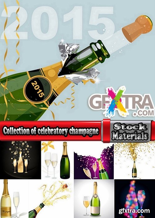 Collection of celebratory champagne 25 Eps