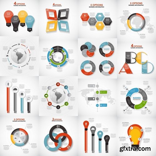 Collection elements of infographics vector image #10-25 Eps