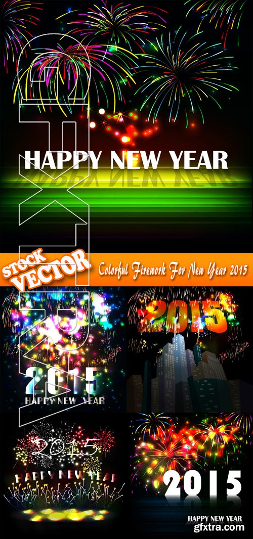 Stock Vector - Colorful Firework For New Year 2015