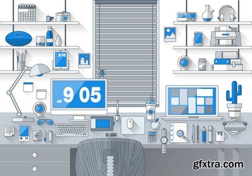 Stock Vectors - Workspace 2, 25xEPS