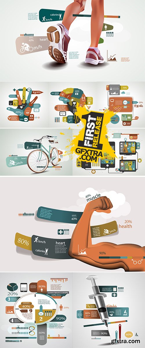 Stock Statistics infographics with bicycle