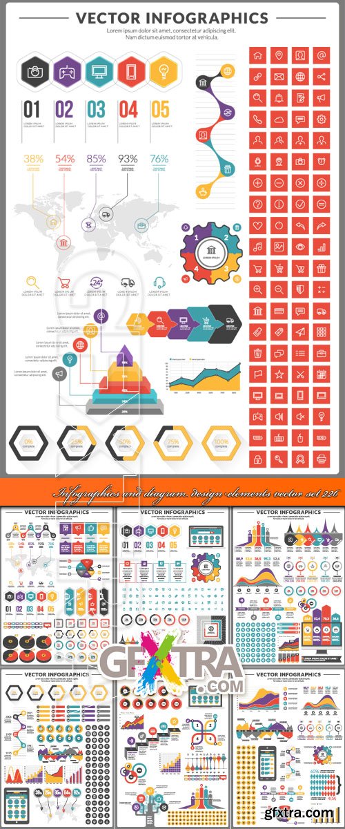 Infographics and diagram design elements vector set 226