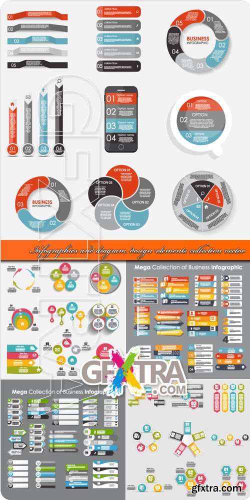 Infographics and diagram design elements collection vector