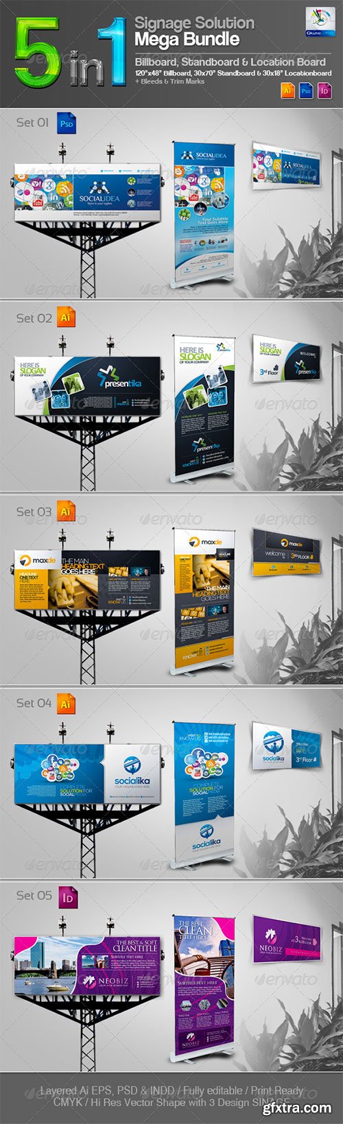 GraphicRiver - 5 in 1 Signage Solution Mega Bundle