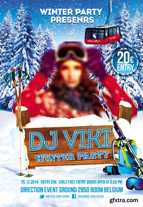 Dj Viki Winter Party Flyer Template