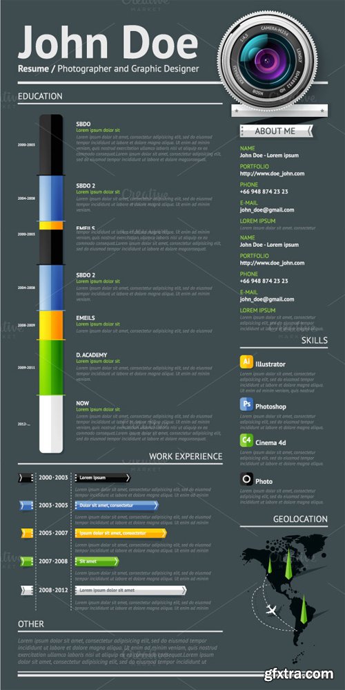 CreativeMarket - Simple vector template for resume 25703