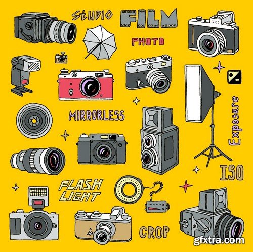 Stock Vectors - Camera 4, 25xEPS