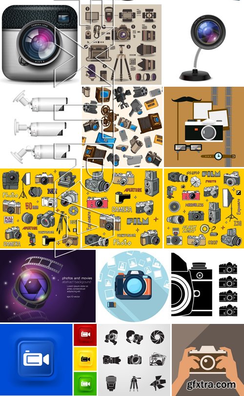 Stock Vectors - Camera 4, 25xEPS