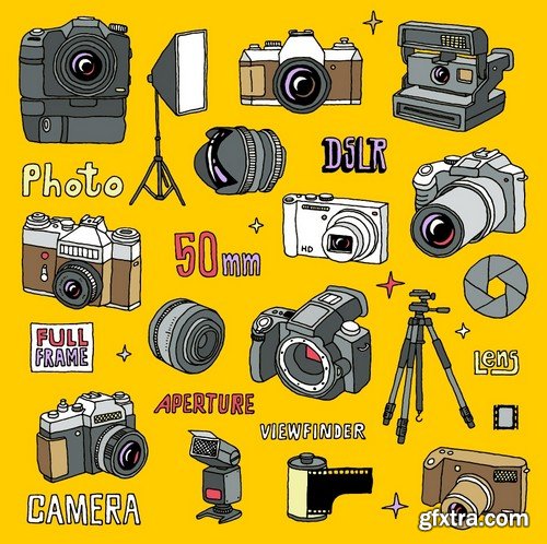 Stock Vectors - Camera 4, 25xEPS