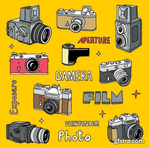 Stock Vectors - Camera 4, 25xEPS