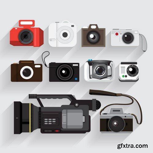 Stock Vectors - Camera 4, 25xEPS