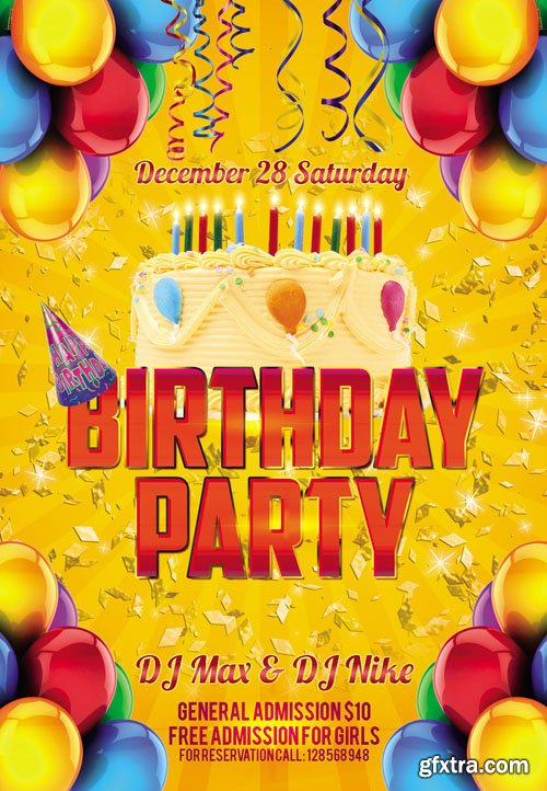 Birthday Party Club Flyer Template