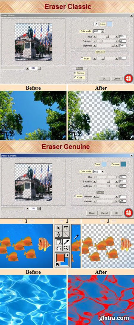 Eraser Classic & Eraser Genuine - Photoshop Plug-ins