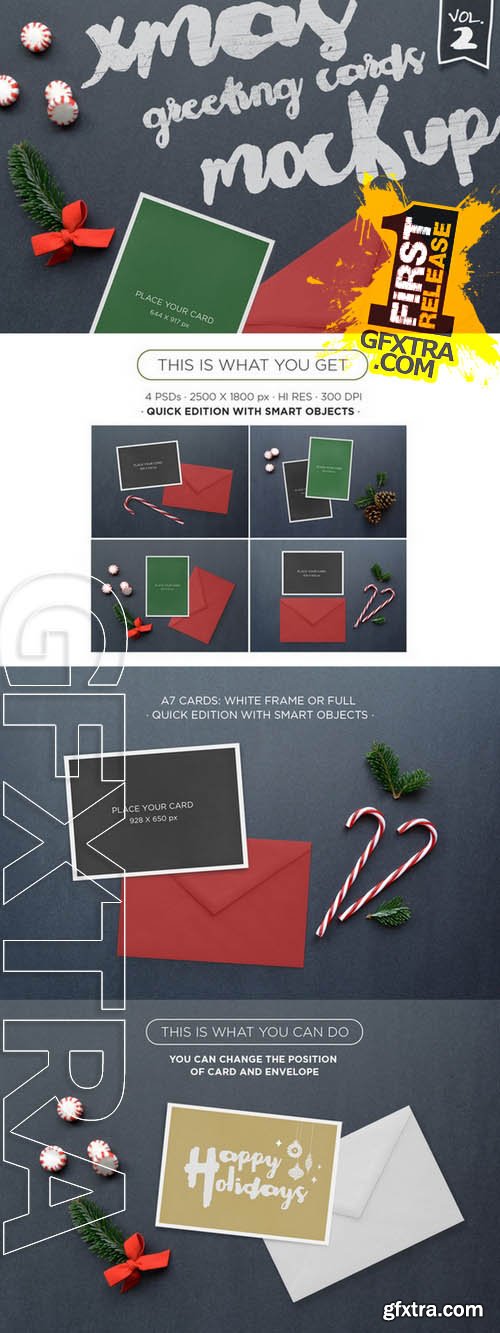 Xmas Greeting Cards Mockup Vol. 2 - Creativemarket 127660