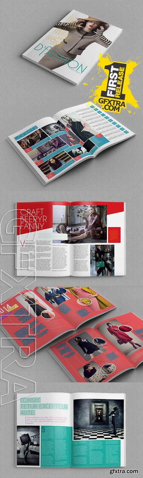 Magazine InDesign Template - Creativemarket 65325