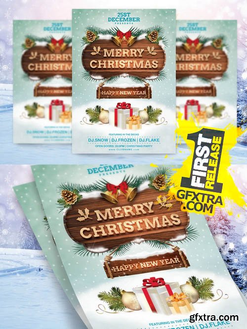 Merry Christmas Flyer Template - Creativemarket 119859