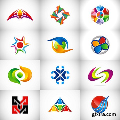 3D Business Technology Abstract Logo Pack