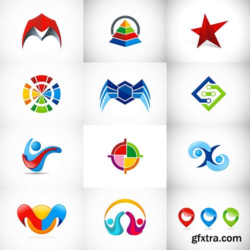 3D Business Technology Abstract Logo Pack