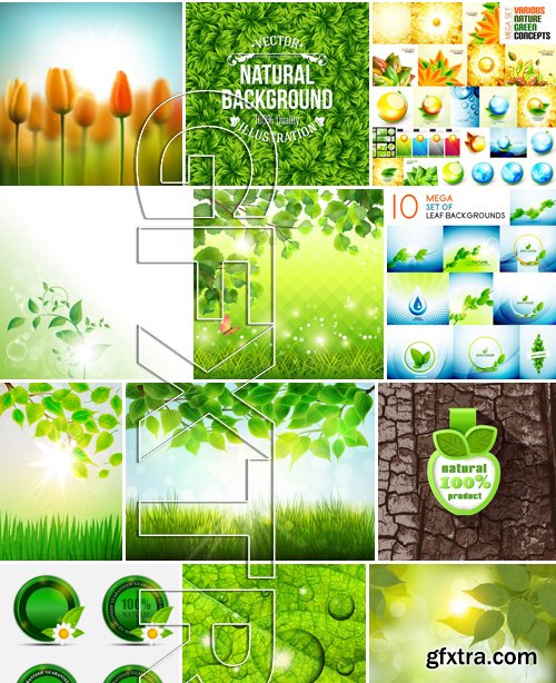 Stock Vectors - Nature and Natural concepts, 25xEPS