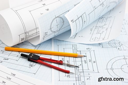 Collection of construction drawings 25 UHQ Jpeg