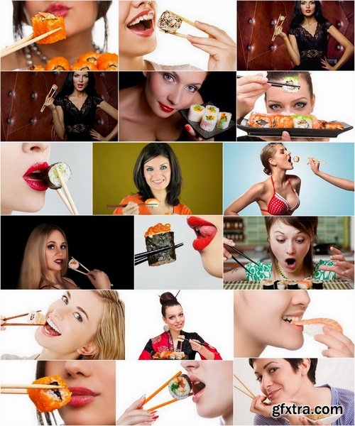 Collection of the most beautiful girls eating sushi 25 UHQ Jpeg