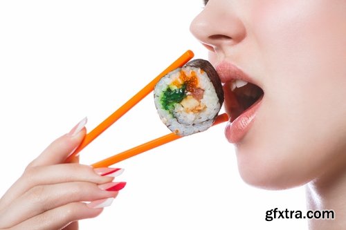 Collection of the most beautiful girls eating sushi 25 UHQ Jpeg