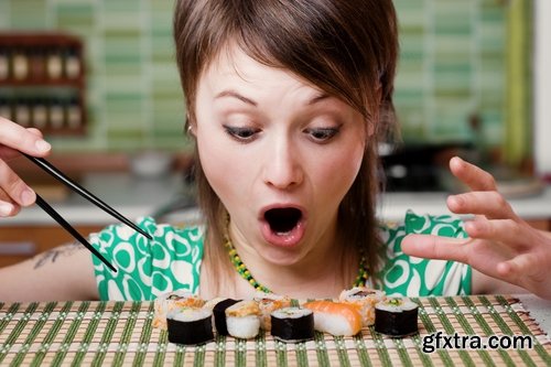 Collection of the most beautiful girls eating sushi 25 UHQ Jpeg