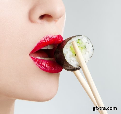 Collection of the most beautiful girls eating sushi 25 UHQ Jpeg