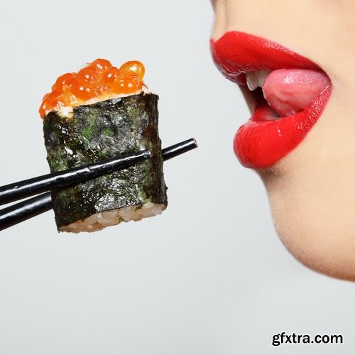 Collection of the most beautiful girls eating sushi 25 UHQ Jpeg