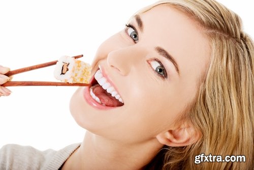 Collection of the most beautiful girls eating sushi 25 UHQ Jpeg